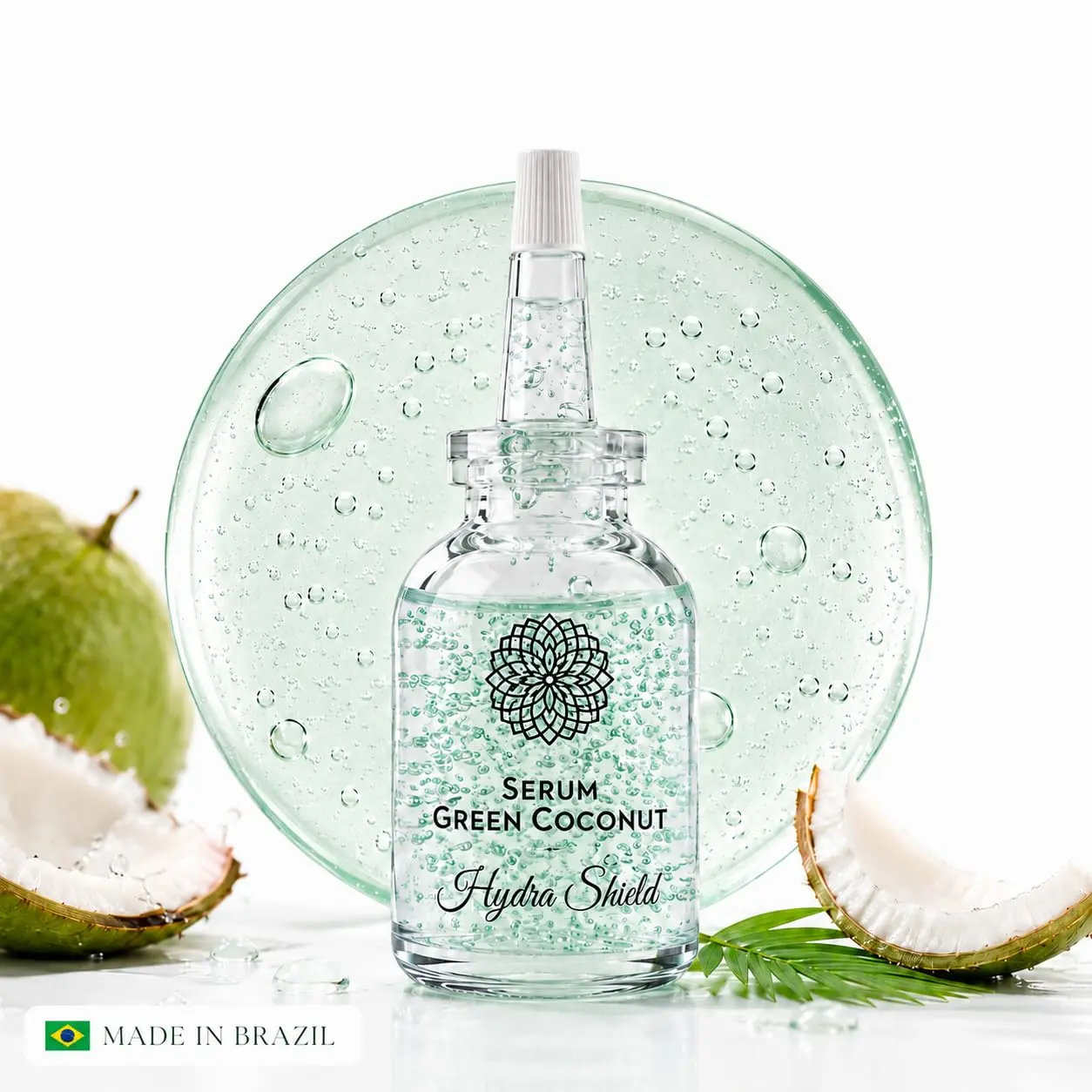 Dahlya Dew Green Coconut Face Serum with Coconut Extract, Aloe Vera, Hyaluronic Acid & Vitamin E – Hydrating, Plumping Formula for Dry, Dull Skin & Fine Lines – All Skin Types, 1 fl oz