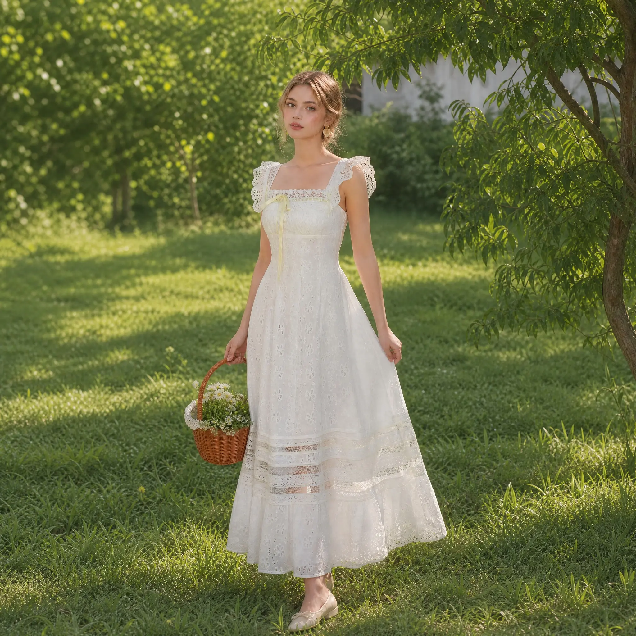 Melon Soda Pop Corset Dress-LuminaVenus Dresses White Dress Bridal Shower Dresses Engagement Photoshoot Dress Cottagecore Dresses Birthday Wedding Guest Grdauation Wedding Stylish Dress Vacation Outfit Party Summer Elegant Cute Embroidered  Cotton