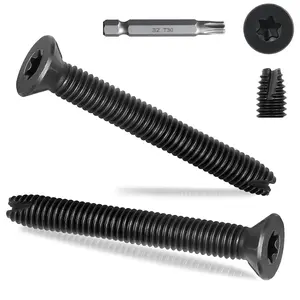 5/16-18 x 2 1/2'' Flat Head Thread Cutting Self Drilling Deck Screws, Type 7, Star Drive T-30, Steel Floorboard Thread Cutting Screws for Wood & Metal-100 Pack