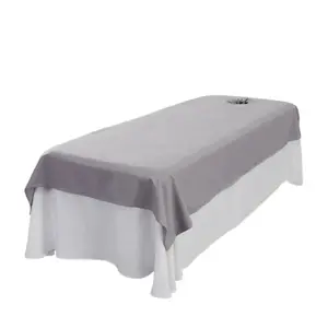 1Pcs Plain Beauty Salon Bed Sheets SPA Massage Anti-shrink Soft Touching Skin-friendly cotton Bedding Table Cover With/no Hole
