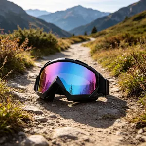 Windproof Anti-Scratch Dustproof Motorcycle Riding Goggles Ski Goggles Colorful Lens