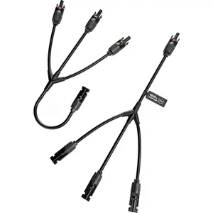 Solar Y Branch Connectors Solar Panel Parallel Connectors 1 to 3 Solar Cable Wire Plug Tool Kit (M/FFF and F/MMM)