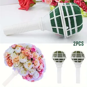 2PCS Floral Foam Bouquet Holder, Reusable DIY Kit for Valentine's Day Bouquet, Wedding, Party & Photo Prop, Ready-to-Use Flower Arrangement Supply