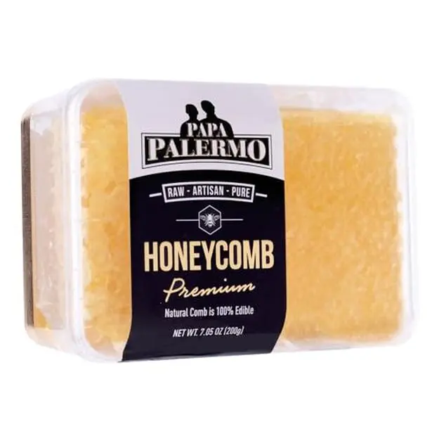 Papa Palermo Honeycomb 100% Edible, All-Natural, Gourmet Raw Honeycomb, No Additives, No Preservatives - 7 oz