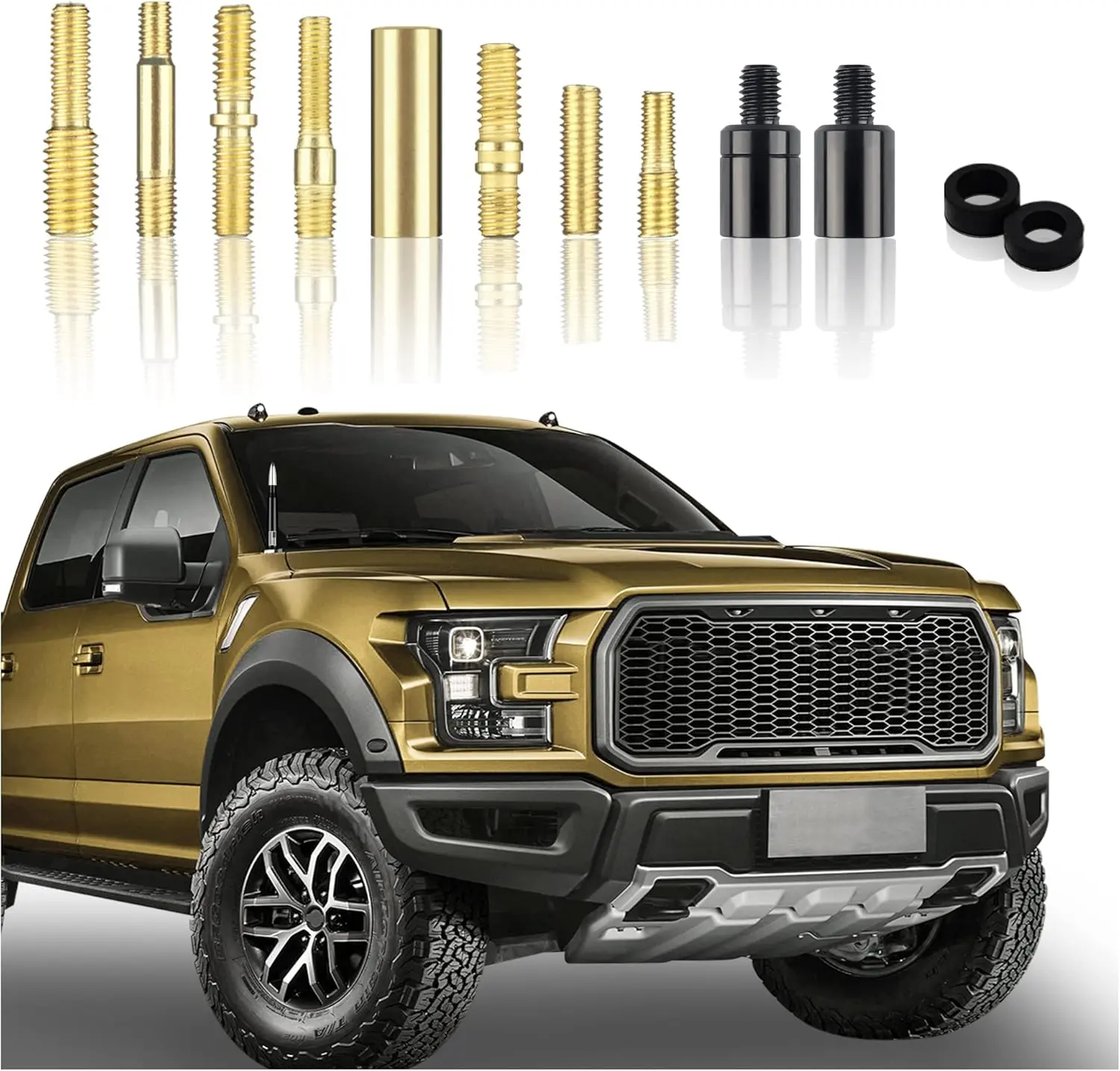 12PCS Car Antenna Adapter,Sturdy and Durable  Antenna Adapter Kit Car Accessories Compatible with  Chevrolet Cadillac Dodge Jeep Ford GMC Antennas