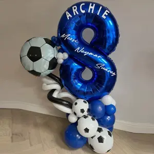 30-Piece Soccer-Themed Party Decoration Set — Balloon Kit featuring 32-Inch Blue Soccer Foil Balloons and Round Soccer Balloons. Ideal for Birthday, Party, Christmas, and 2026 New Year Decorations.