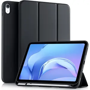 Compatible with iPad (A16) 11th Generation Case 11 Inch 2025, for iPad 10th Generation Case 10.9 Inch 2022 with Pencil Holder, Slim Trifold Stand Protective Cover with Soft TPU , Black