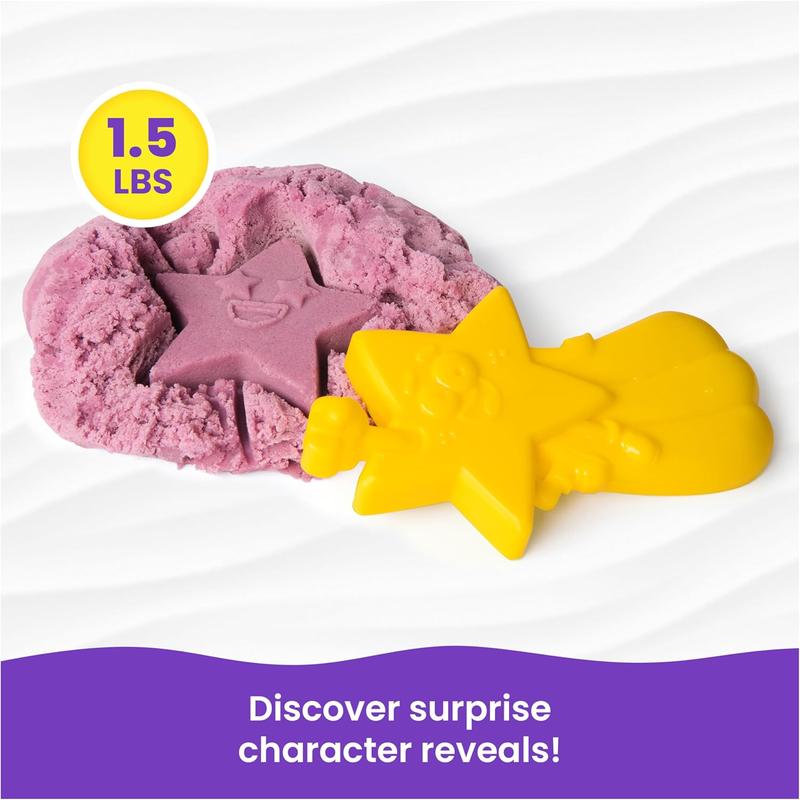 Splash, 1.5lb White-Pink Color-Change Play Sand & Character Mold, Resealable Bag, Toddler Toys, Kids Toys for Girls & Boys Ages 3 and up