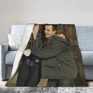 Ian Mitchell < Shameless >   TV Series Velvet Blanket - 100% polyester fiber, soft and lightweight for all seasons, with vibrant digital print character patterns, modern style for home and office sofa - perfect gift for holidays, birthdays, or a sis