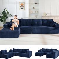 Navy- 3 Seater+Left Facing Chaise