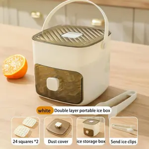 48-Piecelce Cube Maker with Easy Press Lid -Large Capacity,Double-Layer Design, Food-GradeFreezing Plastic StorageTray, EssentialKitchen Gadget