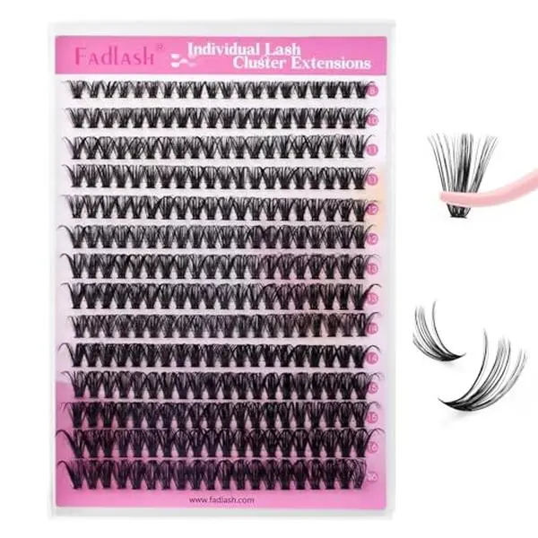 FADLASH DIY Lash Clusters Individual Eyelash Extensions 40D 8-16mm D Curl