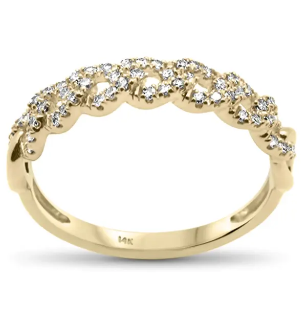 14K Solid Gold Pave Diamond Miami Cuban Ring