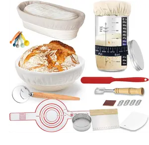Sourdough Bread Baking Supplies, Sourdough Starter Kit, Bread Proofing Basket, Bread Making Tools Kit, Sour Dough Kit Tools, Sourdough Proofing Basket, Sourdough Kit Gifts for Bakers Women Wife Mom