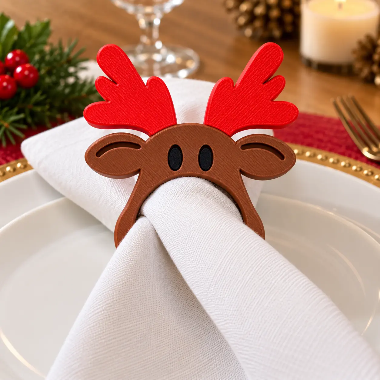 Reindeer Napkin Rings, Festive Tableware, Home & Party Supplies, Party Table Decor Accessories
