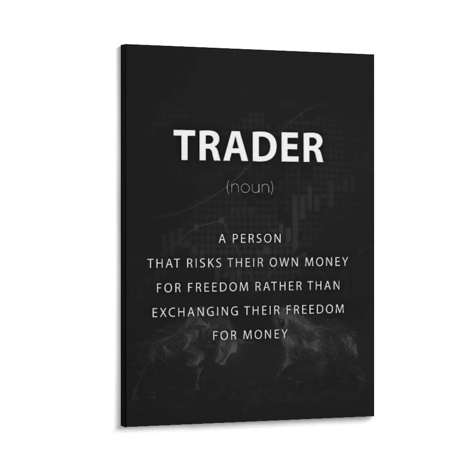 Trader Noun Definition Motivational Wall Art Poster - Money Forex Stock Market Print, Canvas Painting for Bedroom, Office Decoration, Gift for Trade Enthusiasts