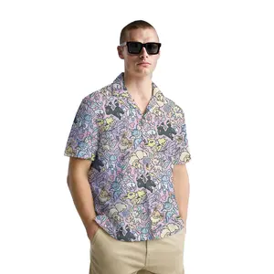 FERITTO  Pokemon Hawaiian Shirt for Men - Breathable & Comfortable, Available in Sizes S to 3XL, Perfect Gift for Summer Vacation Menswear Tropical