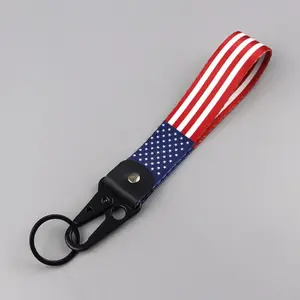 American Flag Keychain Stars and Stripes Car Key Holder in Durable Polyester Patriotic Fashion Accessory for Men and Women Great Winter Gift Idea Practical and Stylish