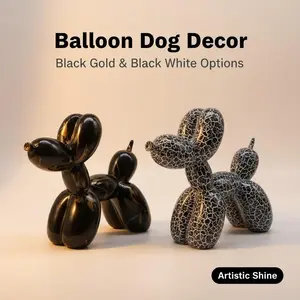 1pc, Balloon Dog Statue, Resin Craft, European Animal Sculpture, Home Decor, Wine Cabinet, Display Window, Living Room, Tabletop, Holiday Ornament, Creative, Vintage, Family Gift, Artistic Shine