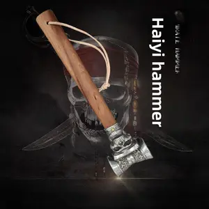 Unique Fist Thumb Design Hammer with Wooden Handle, Multifunctional Stainless Steel Tool, Ideal for Home, Camping, Craft DIY Projects