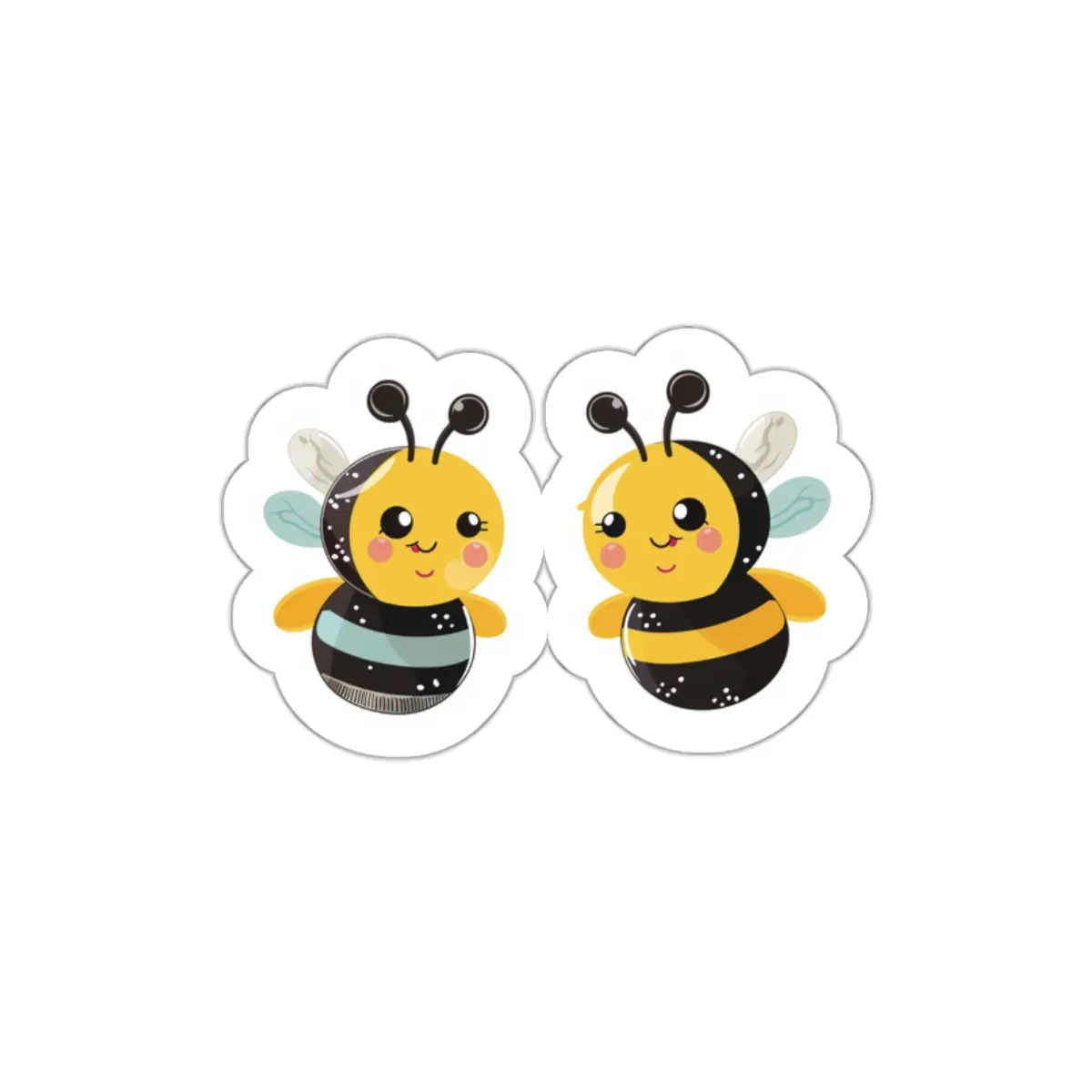 Cute Bees Sticker, Die-Cut Sticker - Decorative Scrapbook Sticker, Adorable Insect Decal, Kids Craft Supply, Nature Lover Gift