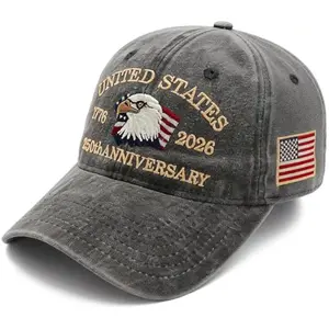 250th Anniversary USA Hat 1776-2026, Adjustable American Vintage Embroidered Eagle, Flag Unisex Patriotic Baseball Cap