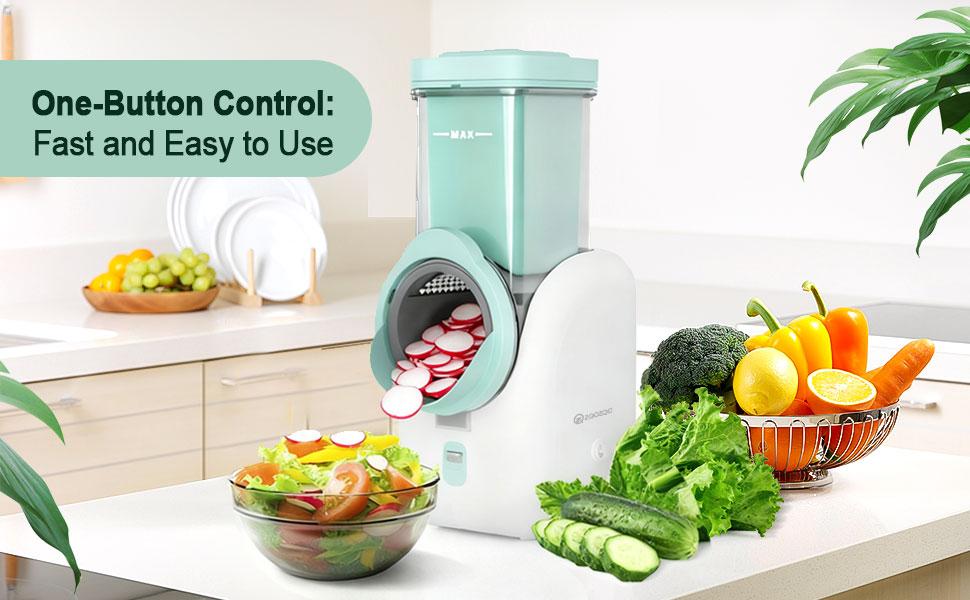 ZQOZQO Electric Rotary Cheese Grater – 8 Blades for Versatile Slicing & Shredding, Kitchen Utensils for Quick Food Prep