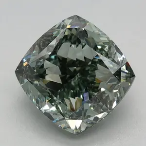 2.08 Carat Cushion Cut Fancy Green
