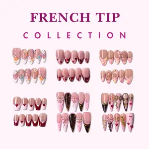 NailPhoria FRENCH TIP Collection - Handmade Press-On Nails | Reusable, Salon-Quality, Long-Lasting, Glossy Design