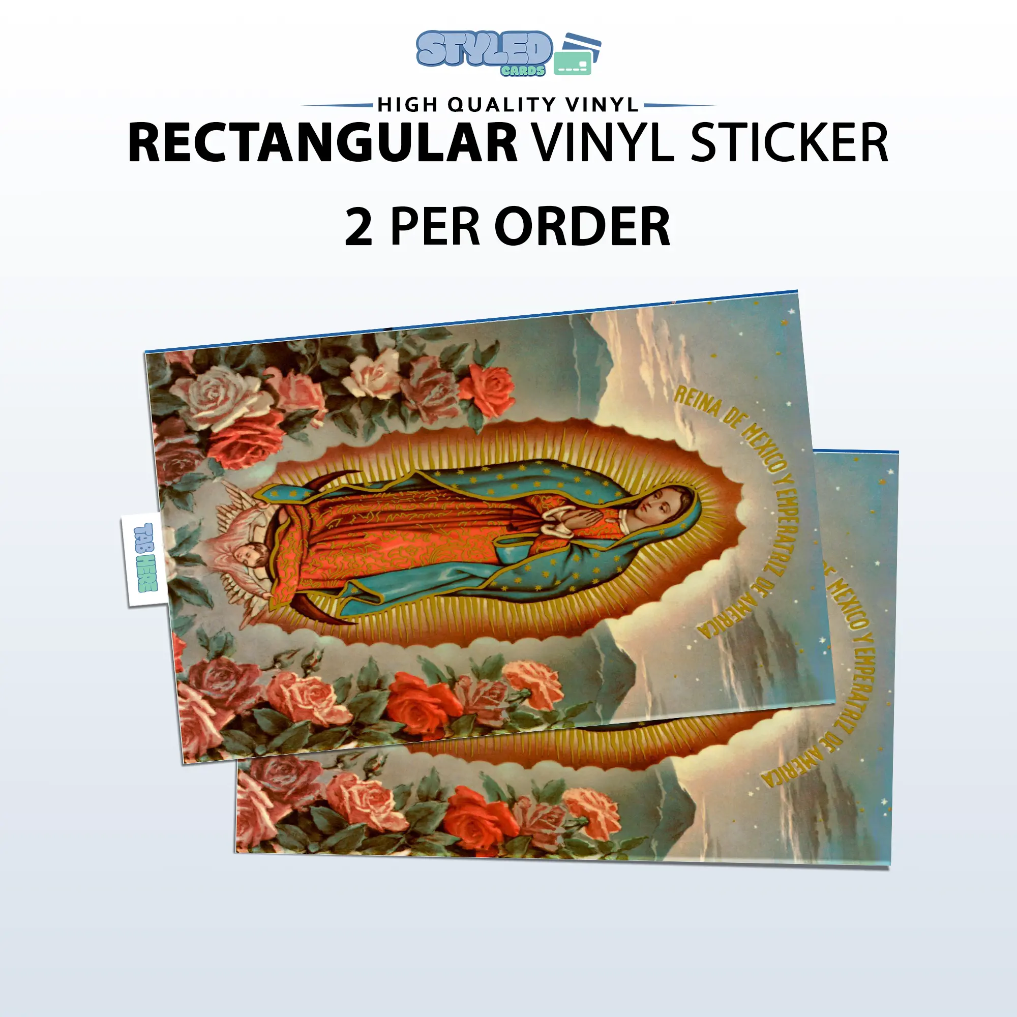 La Virgen de Guadalupe Decor Decorative rectangle vinyl sticker