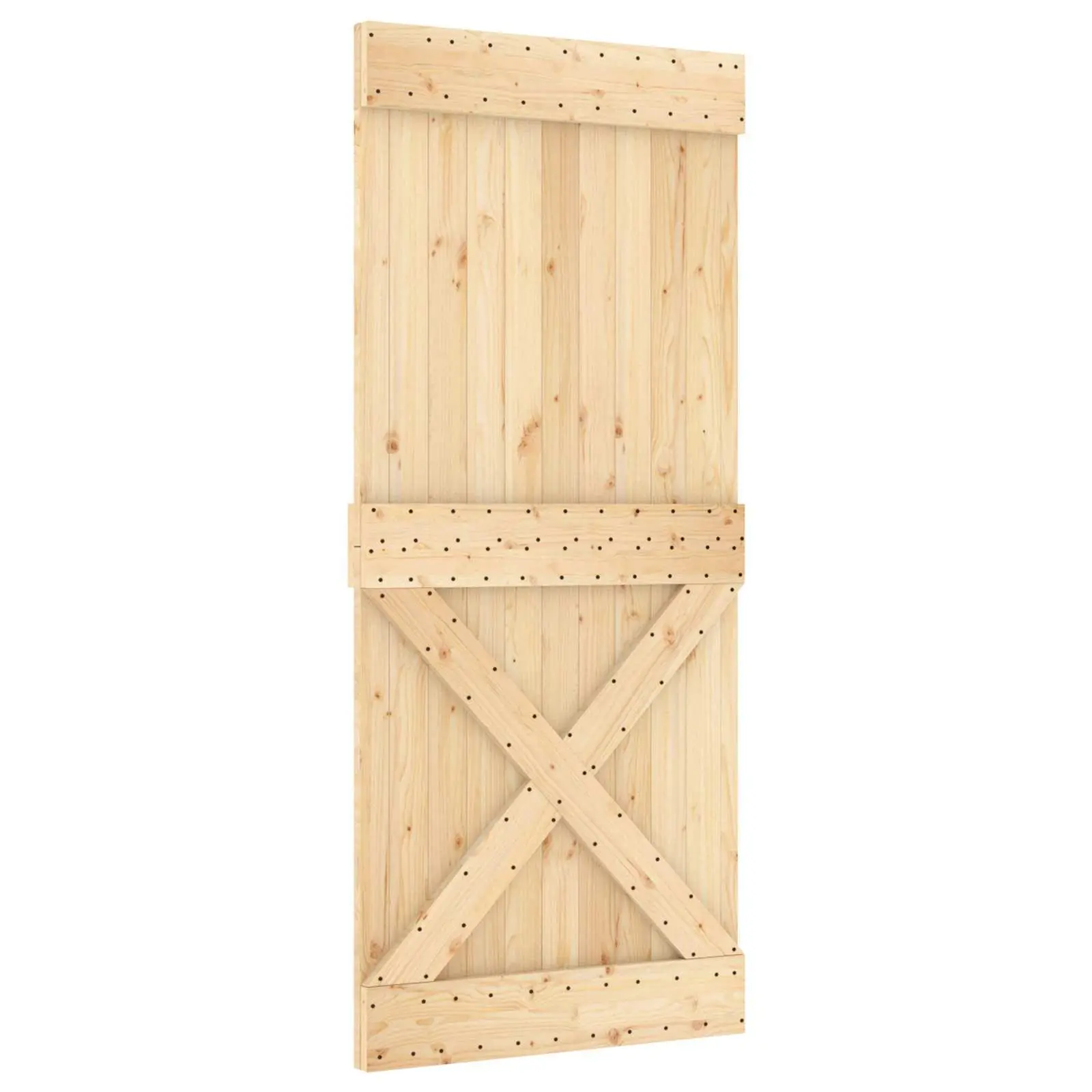 vidaXL Door NARVIK 35.43 x 82.68 in Solid Pine Wood (Untreated), Sleek Rectangular Door, Sturdy Pine Interior, Space-Saving Entryway, Stylish Room Divider, Practical Design 42047097
