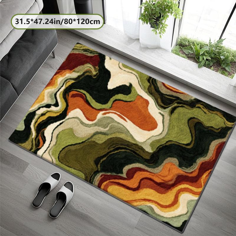 Velvet Fabric Vintage Area Rug - Soft Comfort, Retro Pattern, Living Room Decor, Decor for Living Room, Rugs for Bedroom, Multi-Scene Use Sofa Pad