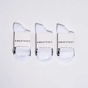 White Sweetfeet Performance Compression - Mid Crew Sock (3 Pack)