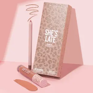 Beauty Creations She’s Late Lip Kit - Lipstick & Gel lip Liner Combo in Multiple Shades, All Skin Types, Lightweight Comfort, Cruelty Free, No Gloss - Lipgloss Matte