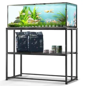 】VEVOR Aquarium Stand, 40 Gallon Fish Tank Stand, 36.5 x 18.5 x 29.5 in Steel Turtle Tank Stand, 335 lbs Load Capacity, Reptile Tank Stand with Storage, Hardware Kit, and Non-slip Feet, BlackHoliday gifts