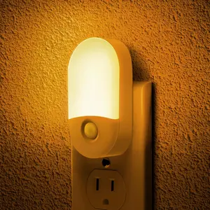 Amber Night Light, Night Lights Plug into Wall[2 Pack], 0.6W 2000K LED Night Light, Dusk to Dawn Sensor, 30/60LM Adjustable Brightness, Automatic Low Blue Nightlight for Kids, Bathroom