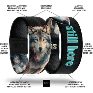 Wolf Bracelet NFC Daily Inspirational Affirmation Bracelet for Women & Men, New Message Every Tap, Choose Your Topic, Wolf Fun Facts, Waterproof Reversible Recycled
