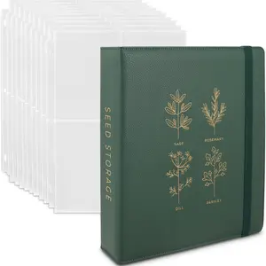 Seed Storage Organizer Binder - Seed Packet Organizer with 50 Pack Sheet Protectors that stores 200 Seed Envelopes. Seed Storage Binder delivering complete Seed Saving Kit for every Garden Lover.