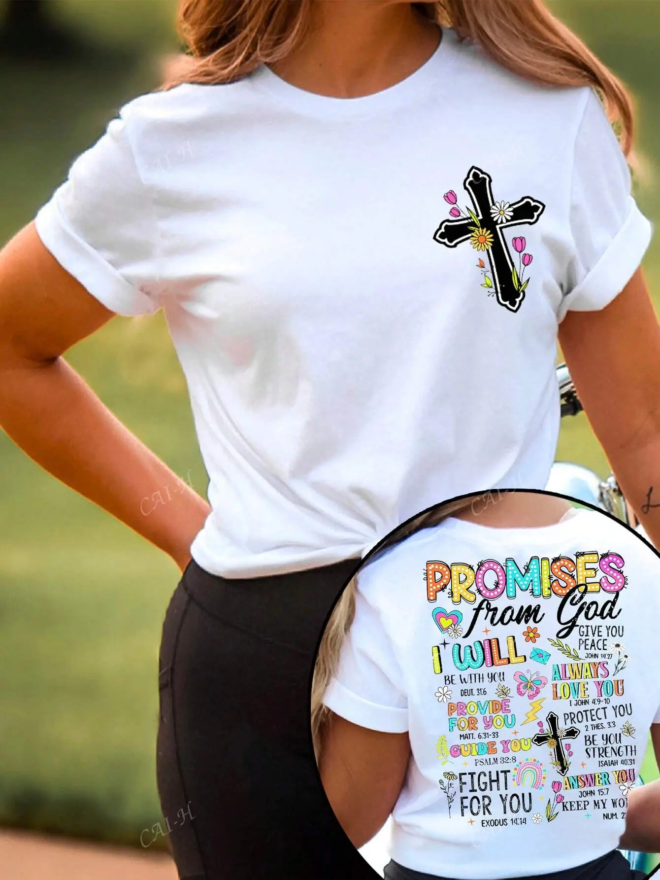 God's Promise Faith Bible Verse Christian Shirt, Christian Shirts, Women Christian Tee, Jesus Shirt, Christian Apparel Women, Full Size, Full Color