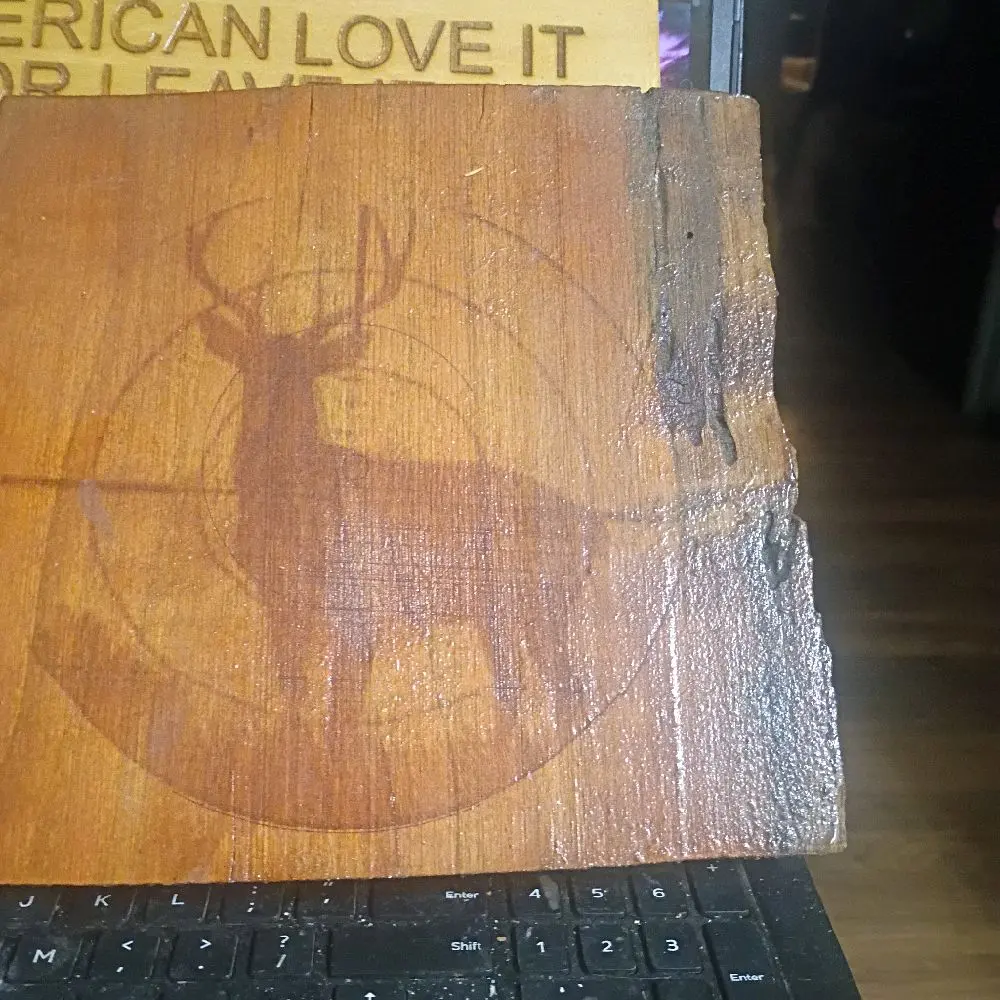Custom Laser-Engraved Bullseye with Deer Design on the Side