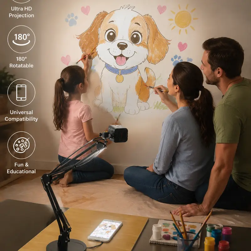 Creative sketching with a projected reference image