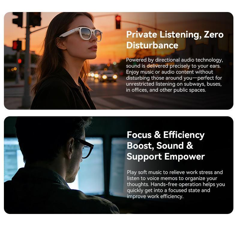 G1 AI Smart Glasses with Charging Case, 8MP HD Camera Glasses for Men Women, 1200P Video Recording, Open-Ear Bluetooth Glasses for Audio with AI Translation/Voice Control