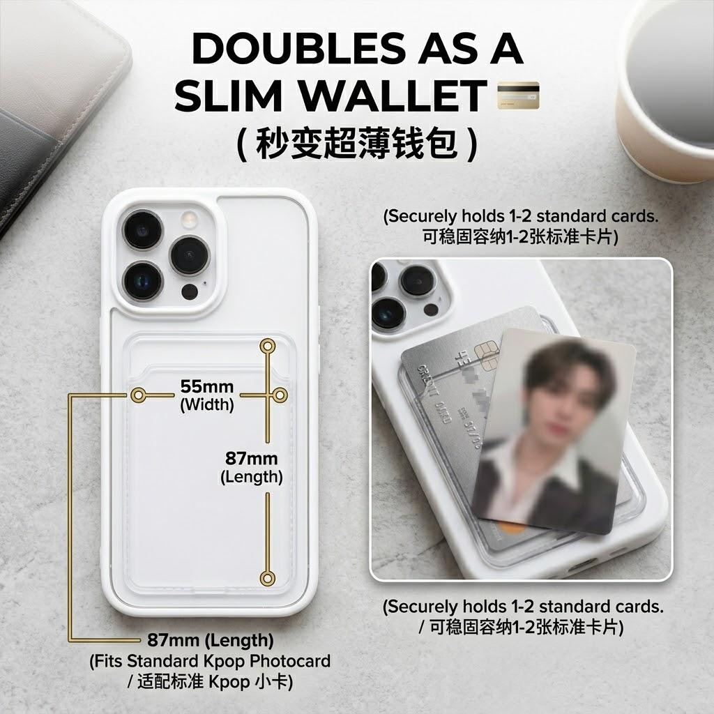 Custom Photo Phone Case with Card Holder | Aesthetic Photocard Clear Wallet Cover | Personalized Picture Frame Case | Y2K Couple Gift Custom Photo Phone Case with Card Holder | Aesthetic Photocard Clear Wallet Cover | Personalized Picture Frame Case | Y2K Couple Gift