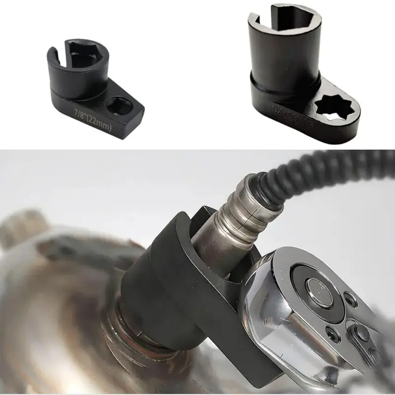 Offset Oxygen Sensor Socket, 3/8-Inch Drive, 7/8-Inch (22mm), Wire Gate Accesses Sensor from Side, Preventing Damage to Wires, Universal for Most Cars-MM1