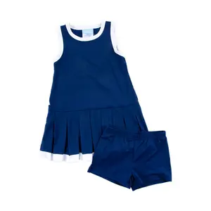 Navy & White Tennis Dress - Girls Performance Sport Outfit