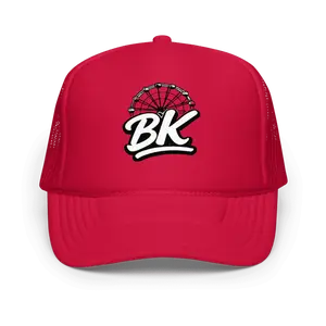 BK Foam Trucker Hat - High-Quality Polyester & Foam, Adjustable Snap, Breathable Mesh Back, Structured 5-Panel Cap, One Size Fits Most