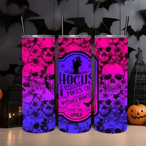 Hocus Pocus Witches Wanted 20oz Tumbler Cup with Lid and Straw