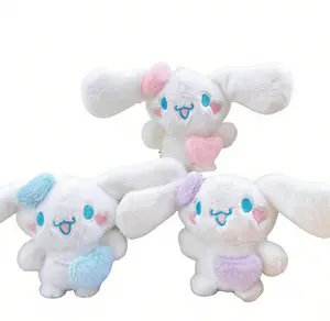 Sanrio Heart-Shaped Shoulder Bag with Yugui Dog Pendant Soft Comfortable Fabric Compact Size Perfect Gift for Sanrio Fans