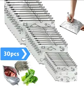 Upgraded Reusable Aluminum Foil Storage Bags [Black Friday Deal] |     Stand-Up Design, Zipper Seal & Write-On Labels |     Washable Kitchen Organizer for Food Storage |     Great Holiday Gift Set