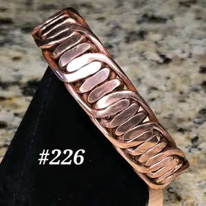 #226 Pure Copper 7 1/2" x 7/8" Hand-Woven Cuff Bracelet Handmade Artisan Jewelry Unisex Gift Ready Open Cuff Design Comfortable Sturdy Stylish